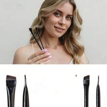 2 Pieces Angled Eyeliner Brush Set - Ultra Fine Tip | Synthetic Bristles | For Gel/Powder Liner & Brows | Professional Makeup Tools