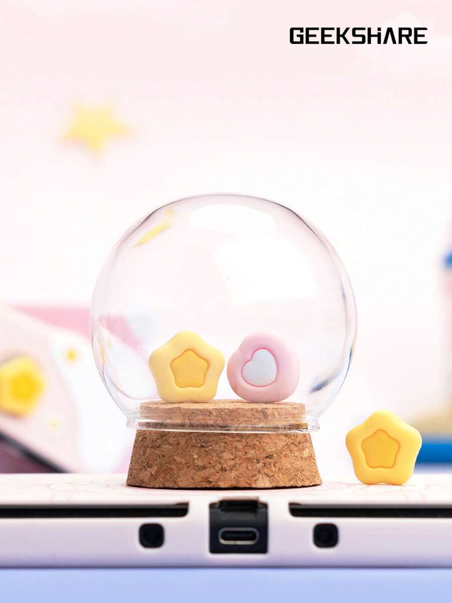 GeekShare 4pcs Heart & Star Shaped Button Protective Case Compatible With Switch/Oled/Lite - Multicolor - View 1