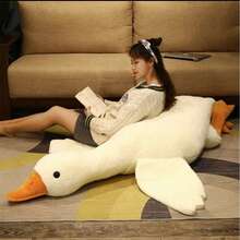 1 件柔软白鹅毛绒玩具可爱毛绒填充大白鹅鸭毛绒枕头腰背房间床装饰生日礼物圣诞礼物感恩节儿童礼物（由于面料批量生产，会有一些色差，实际产品接近宣传图片），毛绒鸭子，填充玩具，巨型泰迪熊，泰迪熊，鸭子，果冻猫 - 彩色 - 查看 4