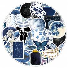 50 件浪漫雨夜时尚简约装饰贴纸，适用于眼镜盒、笔记本、笔筒、DIY - 彩色 - 查看 6