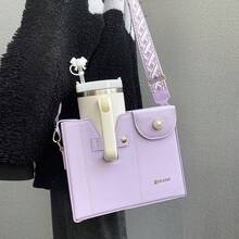 Water Bottle Holder, Water Bottle Carrier Bag, Outdoor Portable Crossbody Water Cup Storage Bag, Water Cup Carrier, Tumbler Cup Holder Purse - 紫色 - 查看 9