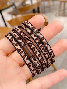 5 buc elastice de păr cu imprimeu leopard, culoare cafea, bentițe groase de înaltă elasticitate, elastice de păr simple și elegante pentru coadă de cal, suporturi pentru coadă de cal, elastice de păr, benzi de cauciuc pentru păr, frânghie de păr, accesorii de păr - Multicolor - Vizualizare 13