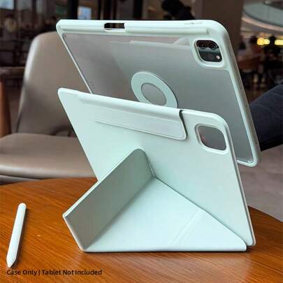 磁吸式可拆卸iPad保护壳，适用于2020/2021/2022款iPad Pro 11英寸，3+Y折叠设计，带笔槽，透明亚克力底壳，适配iPad第十代、iPad mini 7/6和iPad 7/8/9 10.2英寸，多角度支架，智能睡眠/唤醒功能，操作简便。