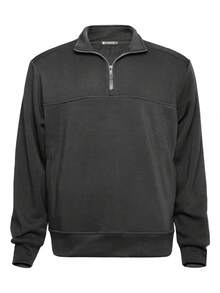 Men's Quarter Zip Pullover Hoodie - Multiple Colors Available - Màu xám đen - Xem 2