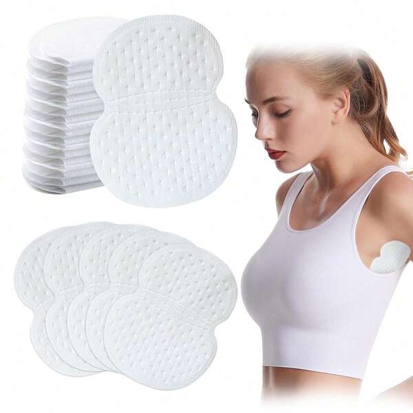 10/30/50/80 Piezas Parche antitranspirante invisible de tela no tejida de un solo uso, parche blanco simple antitranspirante para axilas, parche blanco simple y largo absorbente del sudor, adecuado para bordes y cuellos. Para un efecto antitranspirante duradero y eficaz, función invisible de absorción del sudor