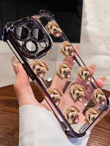 1pc Customized High-Definition UV Printed Pet Portrait Phone Case, Thick 4-Corner Air Cushion Anti-Drop Compatible With IPhone 17 Pro Max/16 Pro Max/16 Pro/15 Pro Max/14 Pro Max/13 Pro Max/A12/A13/A14/A15/A52/A54/A55, S23 Ultra/S24 Ultra, Compatible With Redmi,International Version, Not The Domestic Version - Purple - View 2