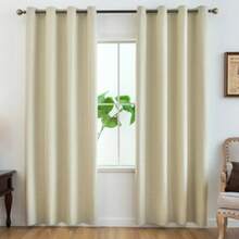 2pcs Modern Blackout Curtains - UV Protection, Heat-Resistant, Light-Blocking Drapes For Living Room & Bedroom, Window Curtains - 粉色 - 查看 9