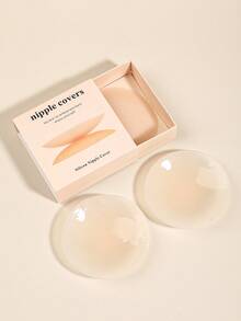 2pcs/4pcs Women's Solid Milk Patch, Soft And Skin-Resistant, Waterproof And Sweatproof, Portable Gift Box, Suitable For Women's Underwear Accessories For Sundress Dresses And Wedding Dresses