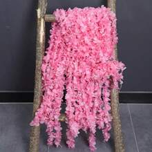 10 piezas Guirnalda floral blanca, enredadera de glicinia y orquídea colgante para boda, vid de glicinia artificial para decoración de fiesta, boda, jardín, decoración de boda de primavera y verano, adorno artificial, decoración del techo de la sala de bodas, accesorio fotográfico, decoración de pared de boda, Navidad