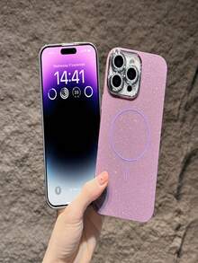 Luxury Bling Glitter Camera Lens Magsafe Magnetic Case Cover For IPhone 16/15/14/13/12/11/Pro/Promax - 米色 - 查看 7