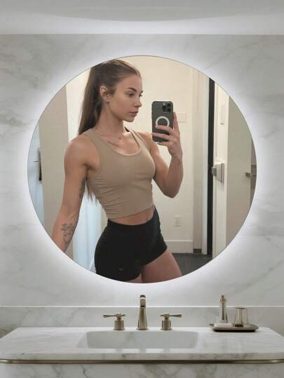 1/2/4pcs Round Mirror, Self-Adhesive Non-Glass Mirror Wall Sticker,Large Acrylic Mirror Round Plate High Transparent Wall Mirror,RoundMirror Decoration, Suitable For Bathroom, Bedroom, Door, Dresser, WallDecoration