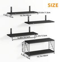 Superlele 3+1/4+1 Tier Bathroom Floating Shelves Over Toilet, 15.8in Farmhouse Rustic Wood Shelves, Wall Decor For Bathroom, Living Room, Bedroom And Kitchen Home Bathroom Decor Bathroom Organizer