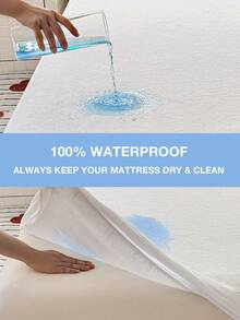 1 件 100% 防水竹纤维床垫保护套，170gsm，更柔软舒适，14 英寸
