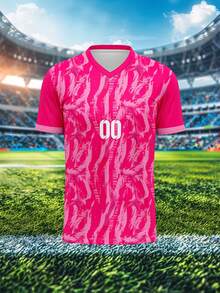 Summer & Autumn Custom Football Club Jersey, Breathable Quick-Dry 210g Spring/Summer Sports Team Club Training V-Neck Football Shirt With Front & Back Printed Name, Number, Logo, Comfortable Fit For Daily, Casual, Party, Stadium - Multicolor - View 5
