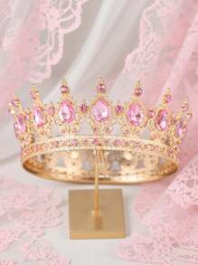 圆形闪亮皇冠新娘头饰 - 女士发饰，适合婚礼、新娘和伴娘礼物、生日节日必备配饰 - 彩色 - 查看 12