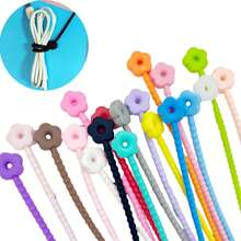 5pcs/10pcs Colorful Silicone Cable Tie Doll Decoration Cords, Random Color