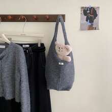 Women Top Handle Bags - SKU-01麻灰色/含羊毛 - 查看 2