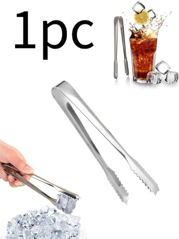 1pc Stainless Steel Ice Clip, Thickened Stainless Steel Ice Clip, Food Appetizer Tongs, Serving Appetizer Tongs, Sugar Tongs, Suitable For Tea, Coffee, Bar, Bread, Ice, Barbecue, Kitchen Wedding Restaurant For Party Coffee Bar Serving And Cooking