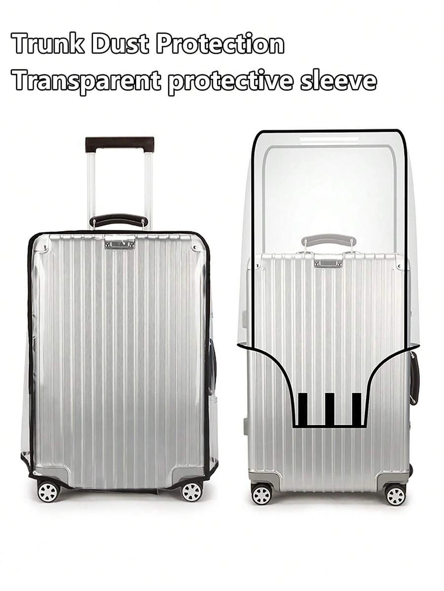 1件PVC行李箱防尘罩透明箱套拉杆箱耐磨防刮保护套行李箱防水罩行李箱防尘罩，加厚行李箱防尘罩耐磨防刮防水适用于拉杆箱皮套行李箱 - 無色 - 查看 1