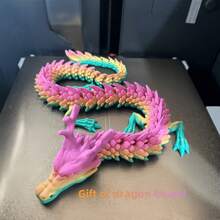 [3D Dragon Toy] Posable Flexible 3D Printed Dragon Toys 90cm/35.4in - 60cm/23.6in Fidget Dragon Figurine For Car Dashboard Bedroom Fish Tank - Multicolor - View 5