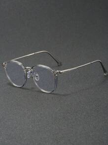 1 Pair Men's 2025 Daily Wear Round Frame Retro Personalized Fashion Non-Prescription Glasses, Suitable For Computer Office, Decoration, Daily Outfit