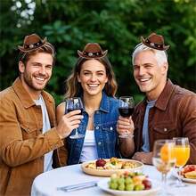 2pcs Cowboy Hat Headband Cowgirl Mini Hat Headbands With Bandana For Women Halloween Birthday Party Favor