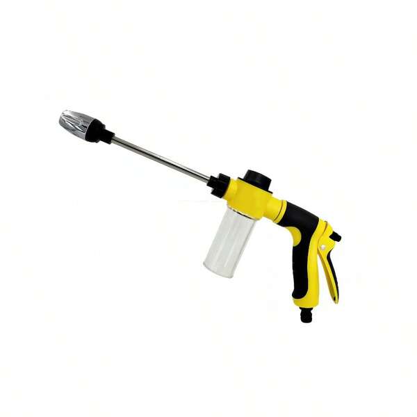 1 szt. pistolet do piany pod wysokim ciśnieniem do mycia samochodów z długą rączką – regulowana dysza do czyszczenia, podlewania i pompowania opon – zawiera pistolet pianowy i butelkę z rozpylaczem ciśnieniowym – wielofunkcyjne narzędzie do czyszczenia samochodów osobowych i ciężarowych | Ergonomiczny uchwyt | Przezroczysta butelka