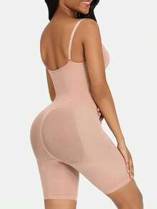 1 pieza Moldeador de figura para mujer, body de control de abdomen ajustado, ropa interior moldeadora sin costuras y de alta elasticidad, apto para primavera, otoño y todas las estaciones - Albaricoque - Ver 2