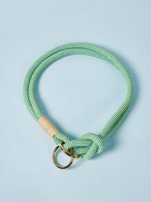 PETSIN 1 件手工编织宠物项圈，带金属扣，可调节颈部尺寸，适合小型/中型/大型犬，户外跑步训练牵引绳