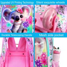 3pcs/Set Girls Rolling Backpack, Children Rolling Backpack With Lunch Bag - Trolley Backpack - View 4
