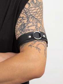 Fashionable Men's Armband, Adjustable Gothic Style Arm Band, Clothing Accessory Halloween Accessories, Halloween Costumes Autumn-Winter Accessories Halloween Costume,Suitable For Teens, Youth,Men,Casual, Outdoor, Athletic, Vacation, Graduation Gifts, Birthday, Daily Wear For Going Out Outfit Wedding Party And For Gift Halloween Costume