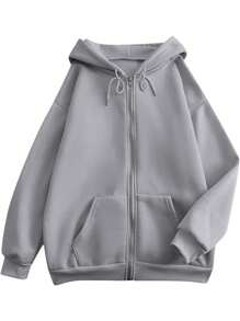 Zip Up Hoodie Women Fall Fashion 2025 Long Sleeve Zipper Lightweight Sweatshirts Loose Fit Workout Plain Hoodies