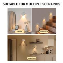 1pc Multi-Function Shell Decor Night Light, Motion Sensor Night Light, Magnetic Wall Light, USB Rechargeable LED Light, Suitable For Corridor, Cabinet, Staircase, Bedside, Convenient
