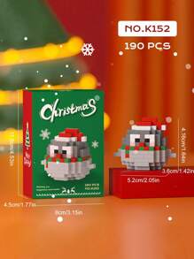 Children's Christmas Assembling Toy Building Block Set, Santa Claus, Snowman, Christmas Tree Cartoon Toy, Holiday Gift/Desktop Decor