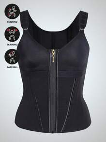 1PC Waist Trainer Corset Vest Tummy Control Shapewear Breathable Waist Cincher For Women Body Shaper Sport Girdle Adjustable Buttoned Repair Corset Steel Bone Belly Belt - Black - View 4