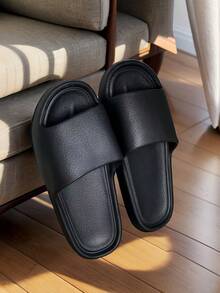 Four Seasons New Hot Men's Slippers EVA Material Soft Sole Non-Slip And Anti-Drop, Common Indoors And Outdoors, Suitable For Seaside Beach Vacation, Soft And Comfortable Soles Are Not Tired To Wear For A Long Time, Daily Casual Versatile Men's And Women's Slippers - Black - View 5