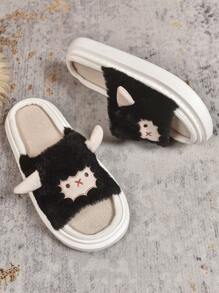 Classic Fashion Men's Summer Cartoon Sheep Thick Sole Indoor Home Slippers, Couples Anti-Slip Breathable Open Toe Outdoor Wear Slippers