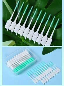 40/100pcs Soft Dental Floss Picks, Random Styles. Silicone Floss Sticks Dental Cleaning Tools For Oral Care, Elastic Soft Bristle Toothpick Sticks, Portable And Easy To Use Interdental Cleaners, Suitable For Removing Food Particles Between Teeth When Out. The Flexible Tapered Synthetic Rubber Bristles Can Easily Insert Into Most Teeth Gaps.