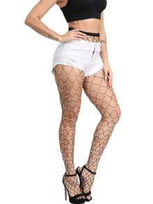 1件大码水钻渔网袜，秋冬抓绒渔网袜，水钻打底裤，性感闪亮马镫裤袜，适合派对、演出、音乐节。渔网袜弹性极佳，也适合超重人群。
