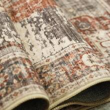 9x12 Area Rugs Living Room - Large Boho Stain-Resistant Rugs With Non-Slip Backing, Vintage Design Bedroom, Beige/Brown, Home Decor Floor - 磚 - 查看 7