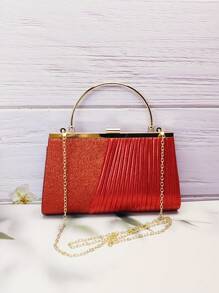 1 件褶皱闪光女士晚宴手提包