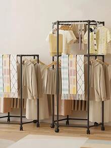 两款旋转式带轮衣架 - 坚固的16mm金属管，独立悬挂式衣架，便携式设计，高效收纳展示衣物，黑/白两色可选，洗衣房收纳神器 | 六边形设计 | 金属结构旋转式带轮衣架 - 稳固收纳，操作简便，高效展示衣物，金属结构洗衣房收纳衣架 - 彩色 - 查看 13