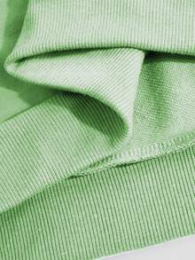 Felpa con cappuccio autunnale per ragazzi con stampa dello slogan Marvel "I'am Groot" e maniche lunghe, vestibilità ampia, spalle scese, colore nero. Sottile, adatta per l'inizio dell'autunno. - Menta Verde - Visualizzare 5