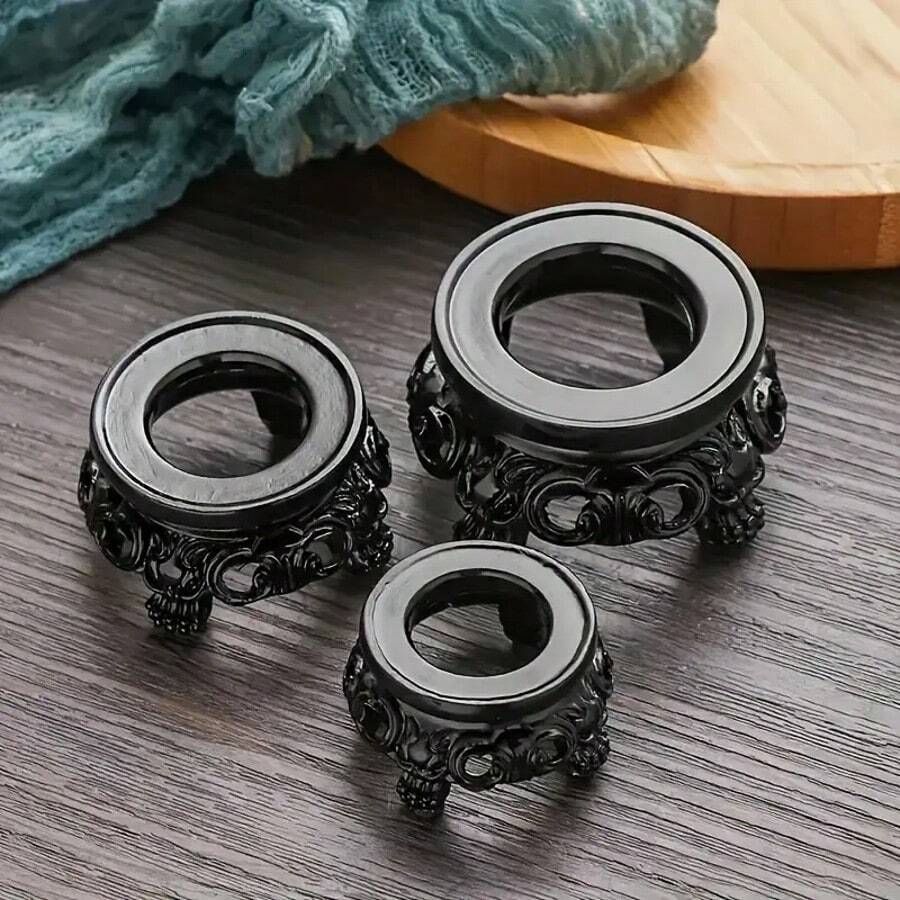 1 Stück runder Kristallkugel-Ständer, klassisch geschnitzter Stil Harz Ausstellungsständer, Glaskugel Ausstellungsständer, Naturstein Halter Dekor Kugelbasis