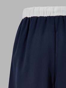 Tween Girls' Drawstring Waist Side Stripe Wide Leg Casual Sports Pants