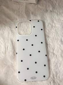 Stylish Cute Polka Dot Glossy Soft Phone Case Compatible With IPhone 16 15 14 13 12 11 Pro Max 16 15 14 Plus 17 17promax17AirSimple Creative Shockproof Back Cover - Black and White - View 2