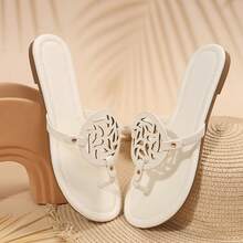 Women's Comfortable Dressy Thong Sandals Flip Flop Sandals Flat Sandals - 白色1 - 查看 3