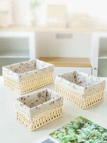 Bộ 3 giỏ (S+M+L) có nắp và không nắp, 1 giỏ đan kiểu Bohemian để bàn, thích hợp đựng chìa khóa và các vật dụng nhỏ, bộ giỏ đựng đồ để bàn cà phê, có thể đựng mỹ phẩm, chìa khóa, đồ ăn nhẹ, phòng khách, tiền sảnh, nhà cửa, hộp đan, giỏ đựng đồ trang trí, hộp đựng quà tặng trang trí ngày lễ, giỏ đựng đồ tái sử dụng, thích hợp đựng văn phòng phẩm, tủ quần áo, đồ chơi, mỹ phẩm, giỏ đựng đồ để bàn, giỏ quà tặng lý tưởng. - Màu be - Xem 8