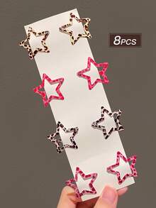 8/16 件女士豹纹发夹，优雅刘海侧夹，适合日常使用，推荐作为礼物发饰，爪夹，发夹，发夹，发夹 - 彩色 - 查看 11