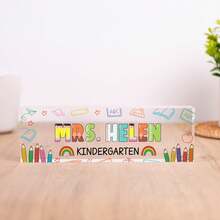 Personalized Teacher Office Desk Nameplate, Teacher Acrylic Decor, Teacher Office Desk Plaque, Teacher Gift, Teacher Acrylic Plaque, Back To School Season, Acrylic Plaque, Holiday Calendar - Teacher Card Brick Type C - View 8